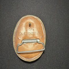 Vintage CROCODILE SKIN Belt Buckle El General 4 Inches Tan