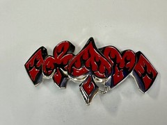 Poker Card Deck Suits, Heart Diamond Spade Blood red cutout large Belt Buckle