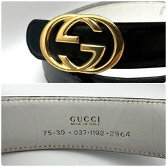 GUCCI Pre-Owned Belt Interlocking Leather Black