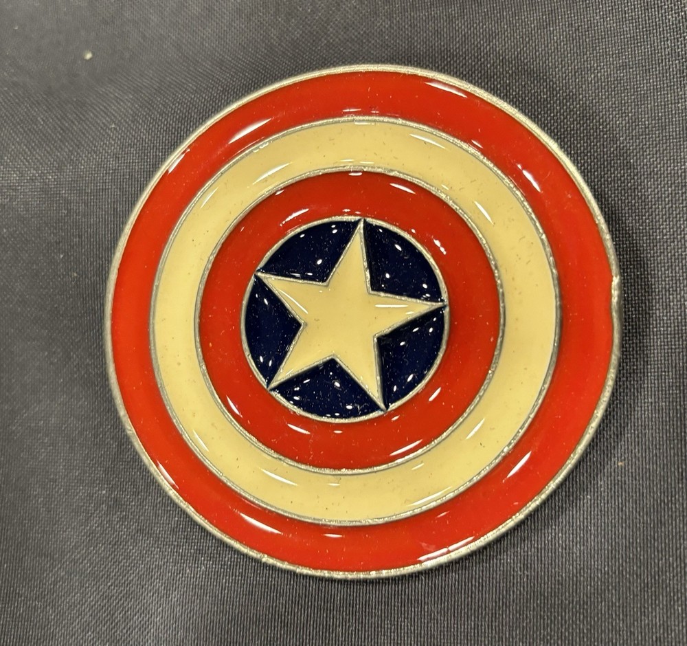 Mobtown Captain America Shield Marvel Metal Belt Buckle 2003 Chicago Vintage