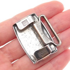 HICKOK 925 Sterling Silver 10K Gold Inlay Vintage Letter H Initial Belt Buckle