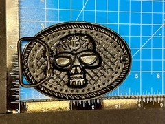 Skull With $ Dollar Sign Halloween Black & Silver Color Gothic Vibe Belt Buckle