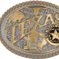 Attitude State Heritage Oval Antiqued Patina Western Belt Buckle