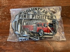 Volunteer Fire Fighter Firemen Belt Buckle Metal – New In Package