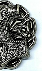 Thor&rsquo;s Hammer Belt Buckle Viking Celtic Raven Skane Metal Pewter Buckle Only