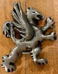 1980S GRIFFON SILVER COLORED AWESOME BELT BUCKLE WATCH OUT HARRY POTTER!!