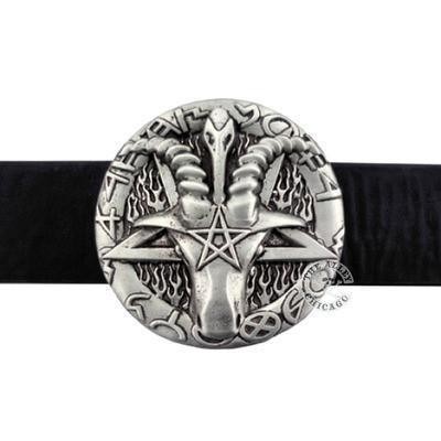 Ram&rsquo;s Head Pentagram Belt Buckle