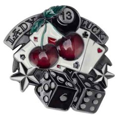 New Gambling Dice Belt Buckle 13 Point Lady Luck Woman Belt Buckle