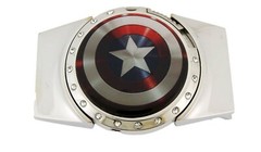 4 Pcs Belt Buckles Lot Vintage Belt Buckle w Lighter Batman Superman Captain USA