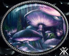 Magic Mushroom Belt Buckle – Psychedelic Fantasy Handmade Quality Buckle – 231