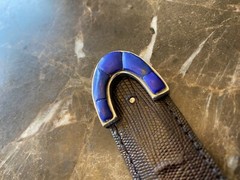 James Reid Sterling Silver Lapis Lazuli Stone Row belt buckle set ✅