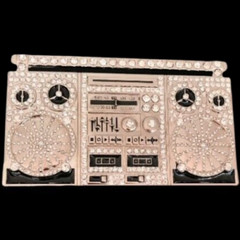 Retro Boombox Belt Buckle Blaster Radio Dj Ghetto Music Old School Silver Metal