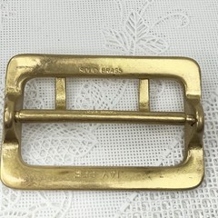 Vintage Jay Pee Solid Brass Belt Buckle Double Prong 1.5″ Made in Taiwan R.O.C.