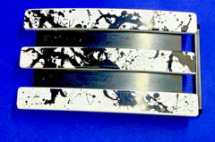 Adidas Golf 3 Stripe White & Black Ink Flash Color Trophy Award Belt Buckle
