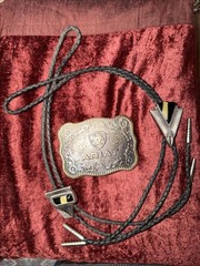 Ariat Belt Buckle With Two Bolo Ties