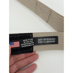 Bison Tactical Utility Belt Metal D Ring Double Layer Nylon Tan 1.5&Prime; Fits 32-36