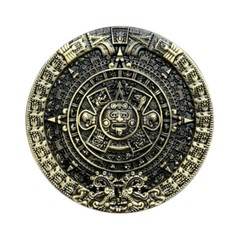 Vintage Style Enamel Mayan Aztec Sun Calendar Stone Belt Buckle
