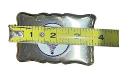 B&O Railroad Belt Buckle Baltimore & Ohio Blue Enamel 3.75&Prime; Vintage Train