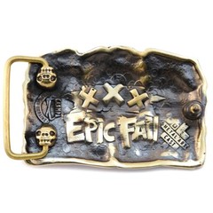 Belt buckle Angry Skulls, Solid brass handmade belt buckle with birds skulls