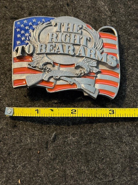 THE RIGHT TO BEAR ARMS BELT BUCKLE GW-13, BY SISKIYOU CO. (U.S.A) 1990