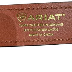 Ariat Men’s Size 36 Brown Tooled Leather Belt with Silver Buckle
