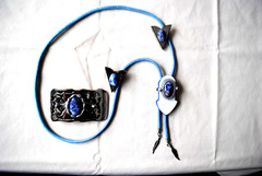 Western Belt Buckle, Bolo and Collar Tip Set