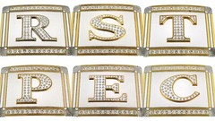 Initial Letter A to Z Gold Silver Metal Mens Belt Buckle Western Rodeo Cowboy