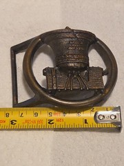 Liberty Bell Pass Stow Symbol of American independence Vintage Belt Buckle USA