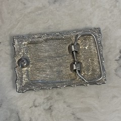 Vintage Belt Buckle Dark Brown Gray with Stone Look