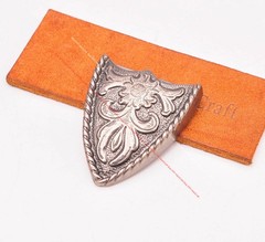 38mm Western Antique Silver Cowboy Flower Leathercraft Belt Buckle 3-piece Set