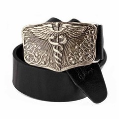 Medical german silver belt buckle Caduceus, Physician Medical Corps belt buckle