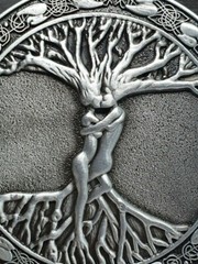 Belt Buckle Tree Of Life Odins Askr & Embla For 40mm Belt Pagan Norse Viking Uk