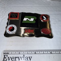 Burlington Northern NPRR Train Railroad BN Frisco Railway Vtg Belt Buckle