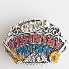 Western Men Zinc alloy Leather Belt Buckle American Country Music Pattern