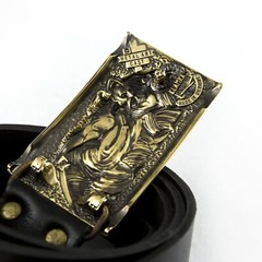Belt buckle « Werewolf », Military brass belt buckle; Wolf buckle,