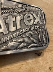 AAtrex Vintage Belt Buckle Seed Corn Farm Rodeo Farmer Collector Patina Rancher
