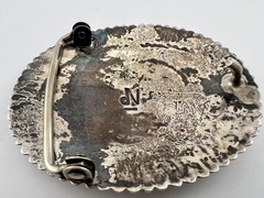 Vintage Nelson Piaso Signed Navajo Sterling Silver Belt Buckle 55.6g