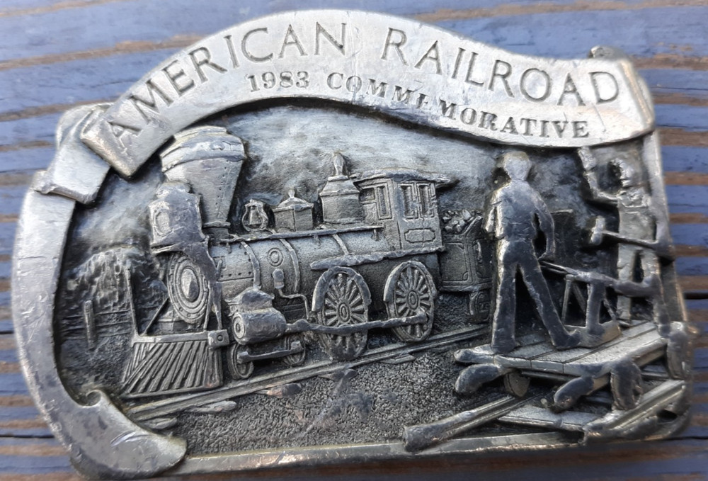 belt buckle 1983 Great American Buckle American Railroad Commemorative train
