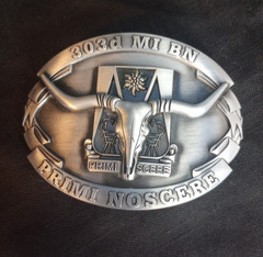 303d Military Battalion US Army Primi Noscere First to Know Longhorns Buckle EUC