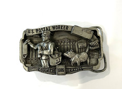Vintage 1985 Postal Worker Commemorative U.S. Mail Belt Buckle #952 of 5000