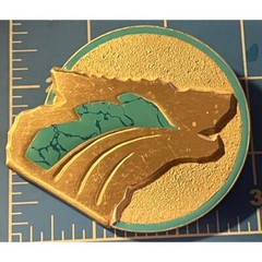 Belt Buckle Silver with wolf howling at the moon blue inlay 2-3/4&Prime; Women Men