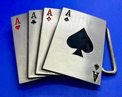 Poker Hand Four Aces – New Cutout Vegas Vibe Gambling Hand Belt Buckle
