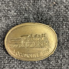 Locomotive 999 Solid Brass Belt Buckle Railroad Engine Train