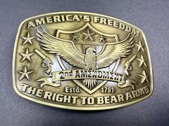 America&rsquo;s Freedom Right To Bear Arms 2nd Amendment Belt Buckle In New Condition
