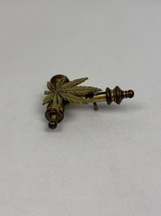 Vintage Marijuana Weed Bud Pot Leaf Brass Hippie Pipe Belt Buckle 1970s Ganja