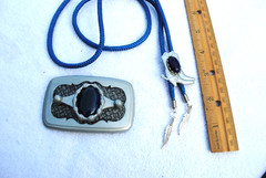 Western Belt Buckle and Bolo Set