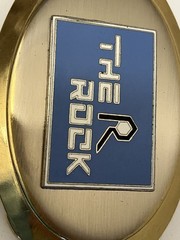 Belt Buckle The Rock Island and Pacific Railroad Gold Tone with Blue Logo New
