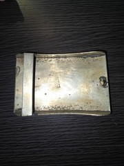 Vintage 1970&rsquo;s Belt Buckle – Abalone Shell with Anchor and Engravings