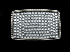 SA13138 REALLY NICE **CRYSTAL INSERTS** FASHION CLOTHING SILVERTONE BELT BUCKLE