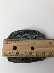 Vintage TEXAS 1986 Great American Buckle Co Brass #1817 Hunting Deer Duck Dog